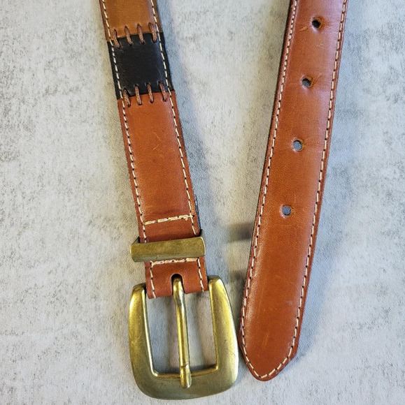 FOSSIL Stitch Multicolor Leather Belt - Picture 3 of 9